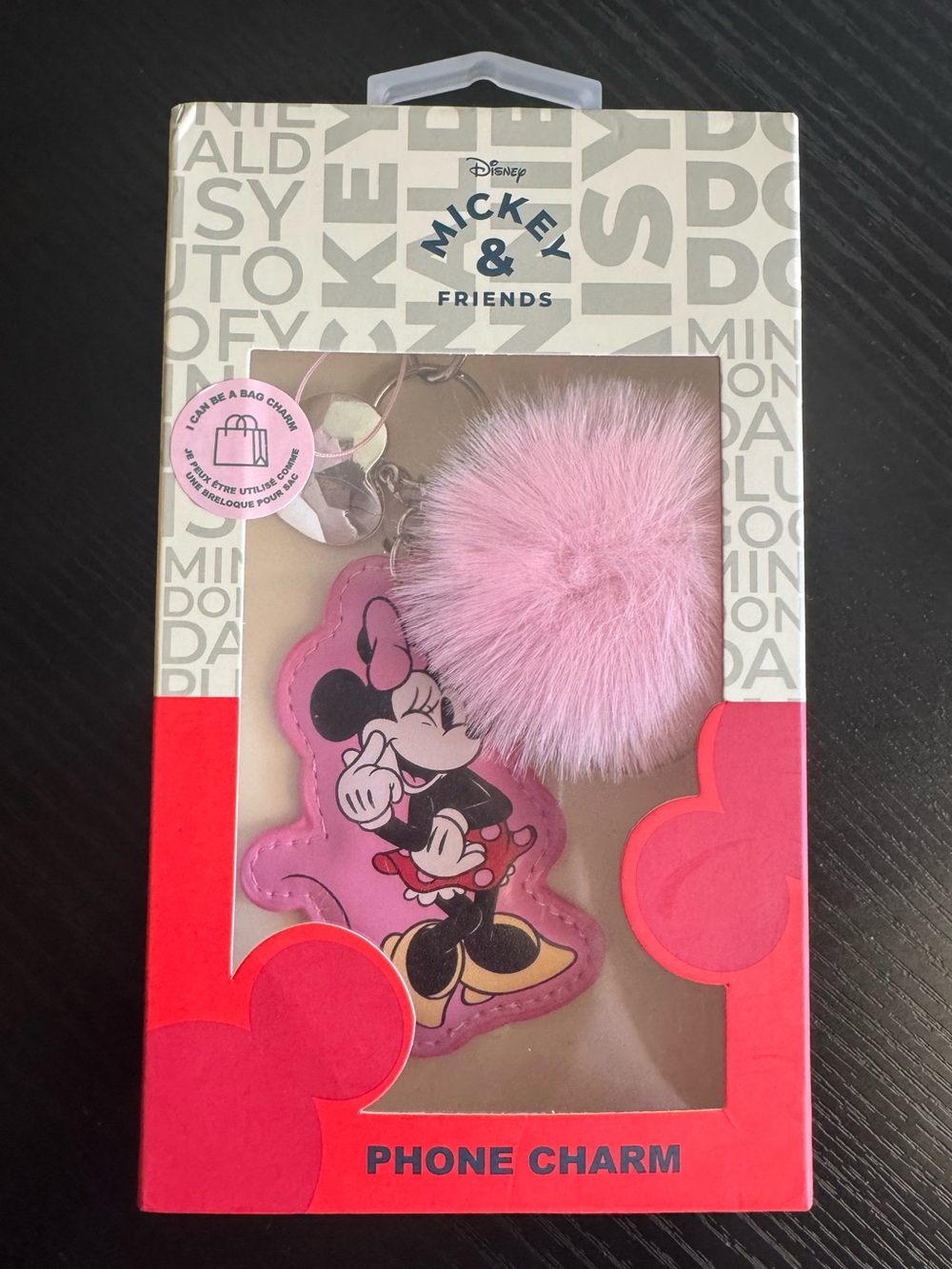 Disney Mickey & Friends Minnie Mouse Pink Phone Charm